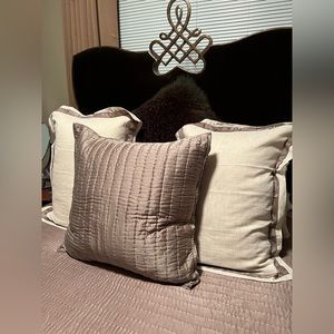 POTTERY BARN CHANNEL QUILTED EURO SHAM IS NWT